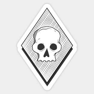 Skull logo chest print, black and white Sticker